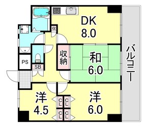 カサベラセントラルプラザ長田の物件間取画像